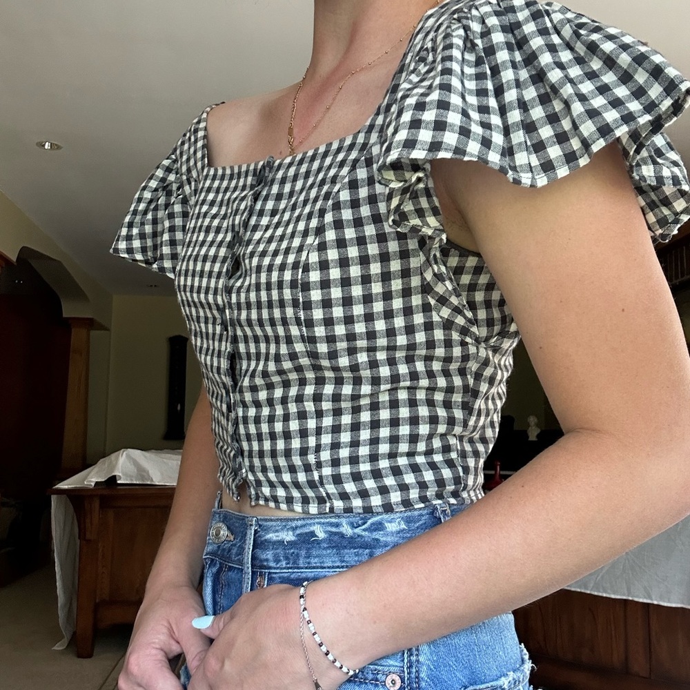 American Eagle Gingham Blouse - image 2